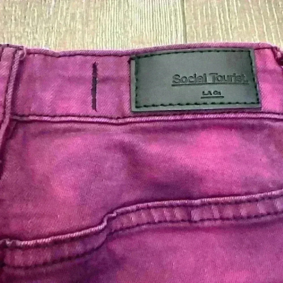 Hollister/ Social Tourist Women’s Pink And Black Tie Dye Jeans Size 5 - Picture 7 of 7